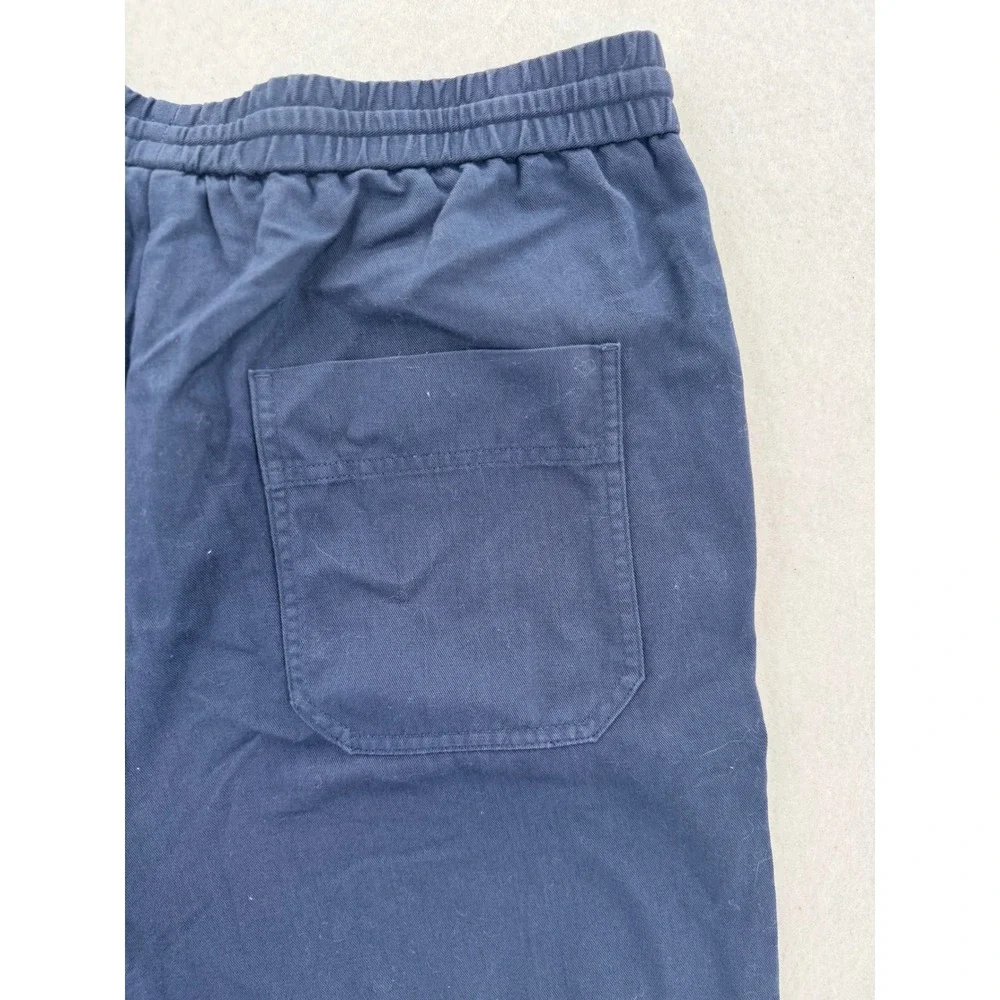 COS Navy Blue Cotton Linen Lyocell Drawstring Pull On Trousers Size 12 0721226 3
